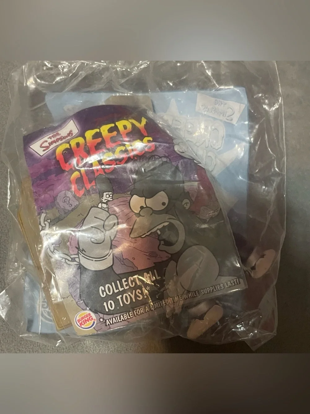 Burger King The Simpsons Creepy Classics Homer Gorilla #3 2002 Sealed Meal Toy
